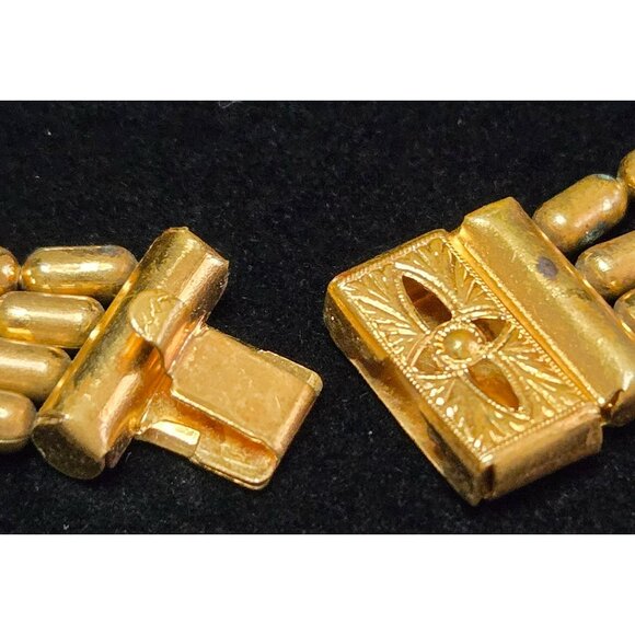 Vintage Mariam Haskell Brass Bead Festoon Multi-strand Necklace 1930's Art Deco - Picture 2 of 8